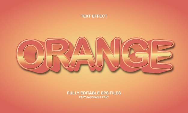 Vector efecto de texto naranja editable