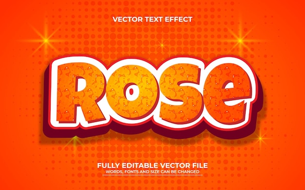 Efecto de texto naranja rojo editable rosa