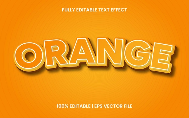 Efecto de texto naranja, vector editable