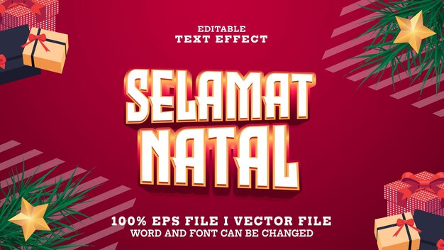 Efecto de texto natal selamat