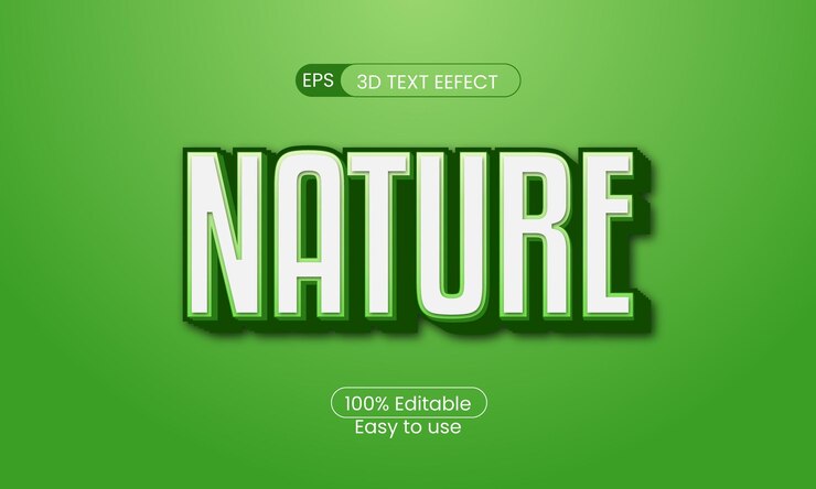 efecto de texto de la naturaleza editable
