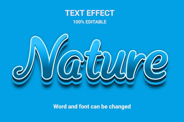 Efecto de texto de naturaleza estilo de fuente cómica palabra y fuente se pueden cambiar