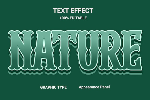efecto de texto de naturaleza estilo de fuente cómica palabra y fuente se pueden cambiar