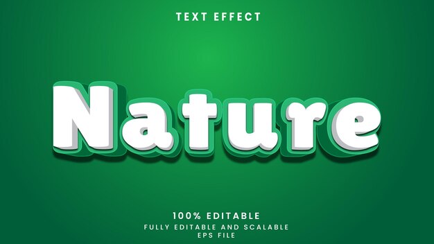 Vector efecto de texto de naturaleza vectorial