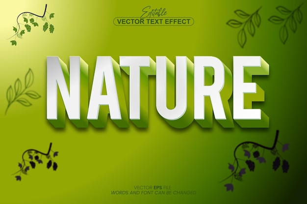 Efecto de texto de naturaleza verde