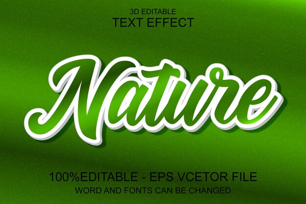 Efecto de texto de naturaleza verde