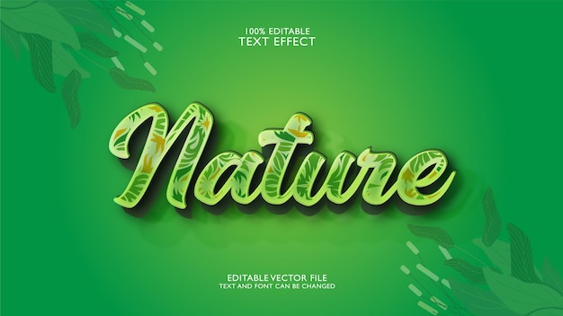 Vector efecto de texto de la naturaleza