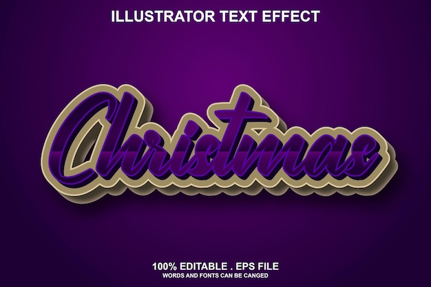 Efecto de texto navideño editable