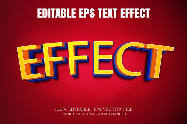 Efecto de texto en negrita 3D de vector libre