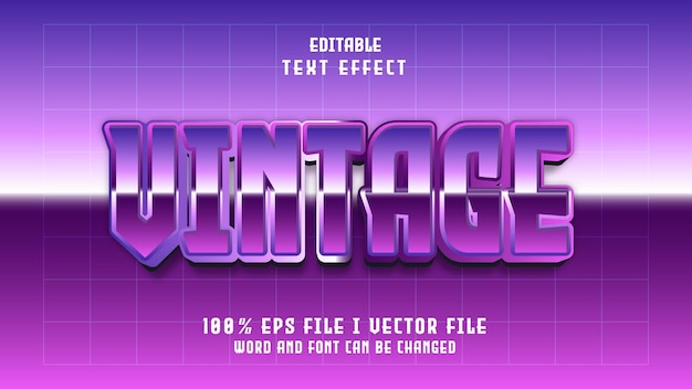 Efecto de texto en negrita 3D vintage