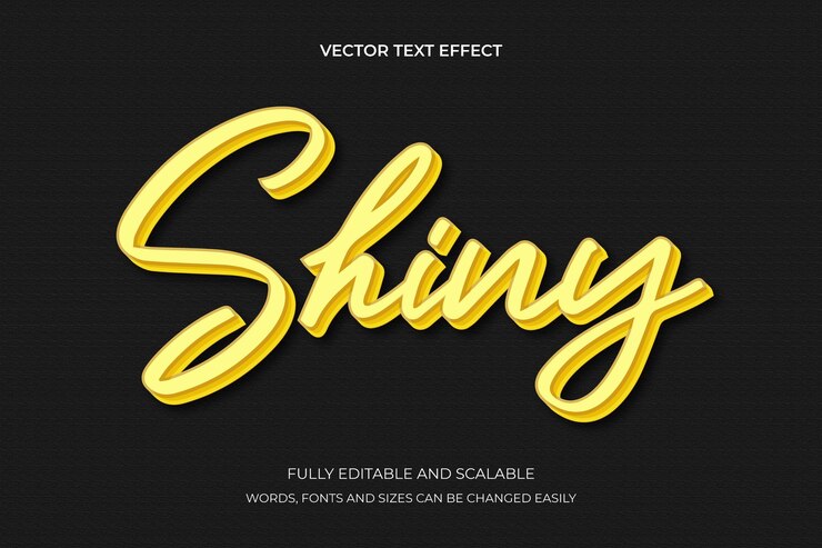 Vector efecto de texto en negrita brillante vectorial estilo de fuente de tipografía de letras modernas editables