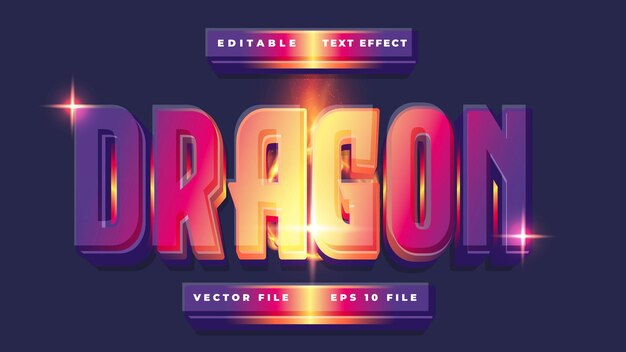 Efecto de texto en negrita del dragón 3D
