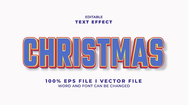 Efecto de texto en negrita de Navidad azul 3D