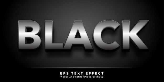 Efecto de texto en negro 3D editable