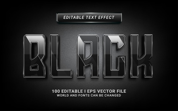 Vector efecto de texto negro