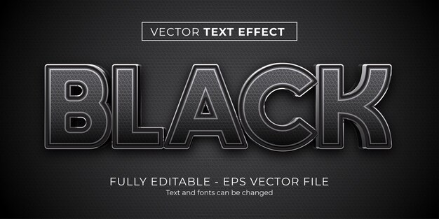 Vector efecto de texto negro