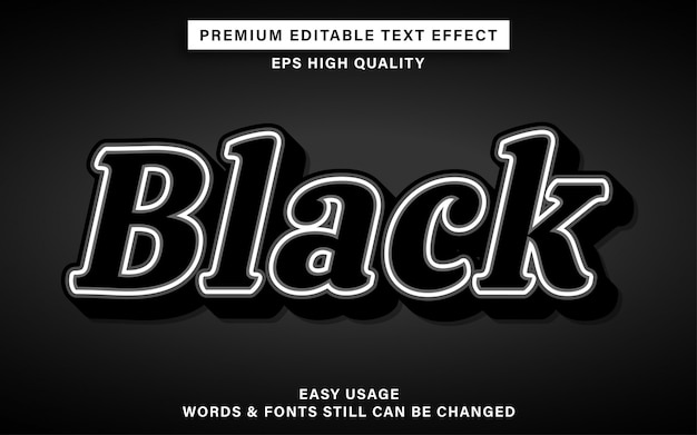 Vector efecto de texto negro