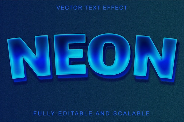 Vector efecto de texto neón 3d