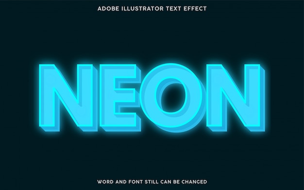 Vector efecto de texto de neón azul