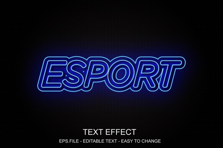 Vector efecto de texto de neón azul