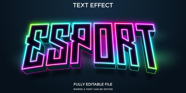 Efecto de texto de neón de eSport