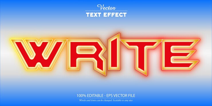 Vector efecto de texto de neón estilo de texto multicolor editable