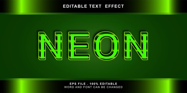 efecto de texto de neón ilustración editable