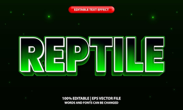 efecto de texto de neón verde de reptil en negrita 3D editable