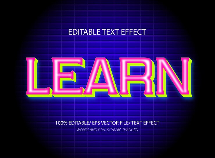 Vector efecto de texto de neón