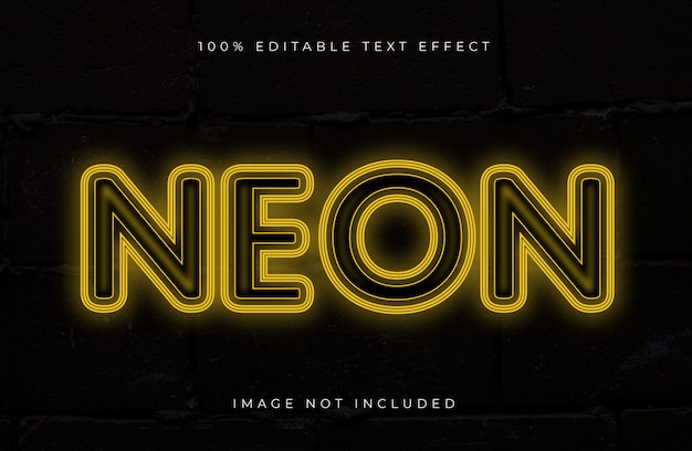 Vector efecto de texto de neón