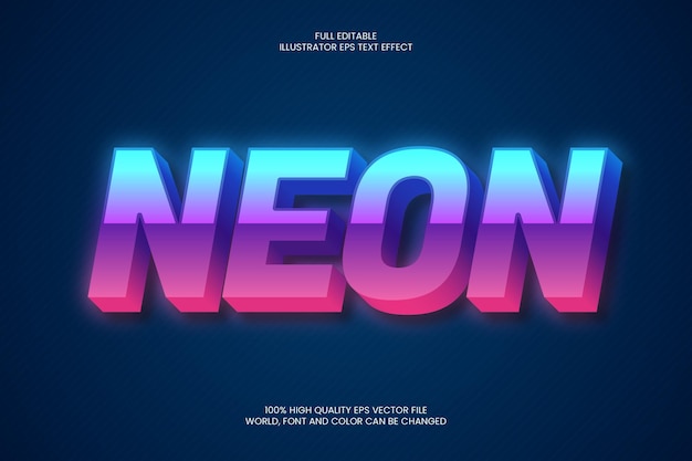 Vector efecto de texto de neón