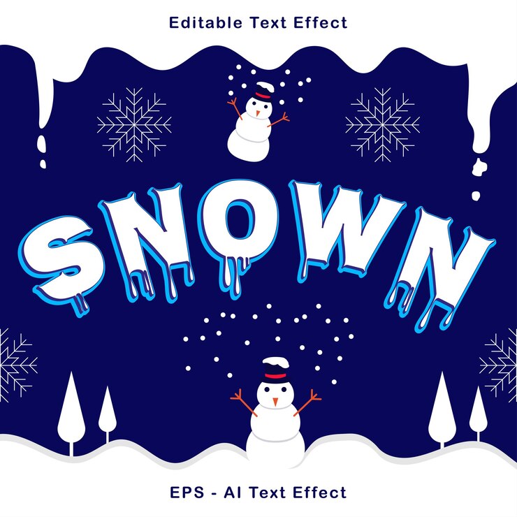Vector efecto de texto nevado