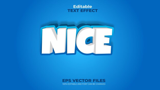 Efecto de texto NICE Editable Vector EPS Effect de texto genial