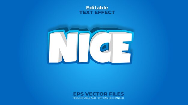 Vector efecto de texto nice editable vector eps effect de texto genial