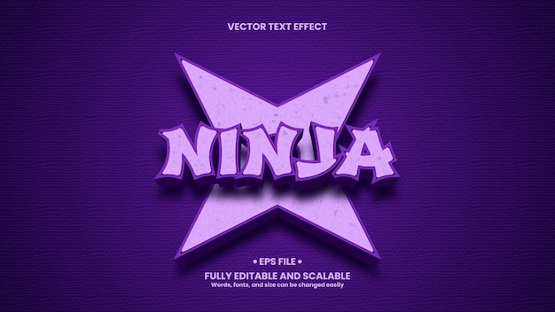 Efecto de texto ninja 3d