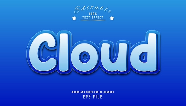 Efecto de texto en la nube editable