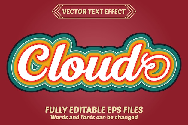 Vector efecto de texto en la nube