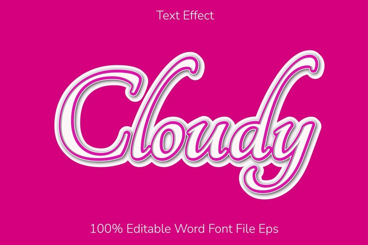Vector efecto de texto nublado