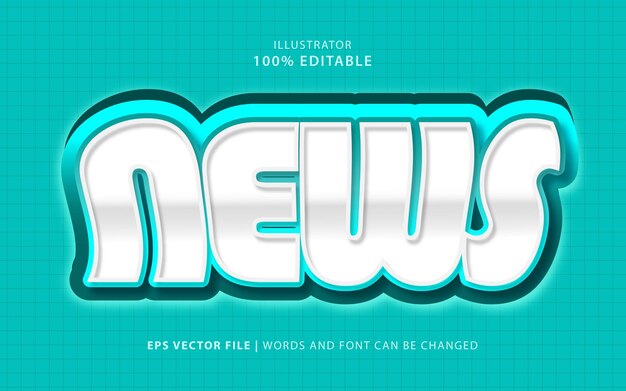 Efecto de texto nuevo azul editable vector gratuito