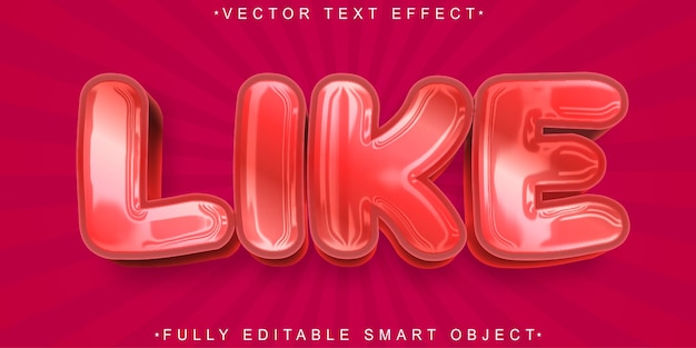 Efecto de texto de objeto inteligente completamente editable como Red Vector