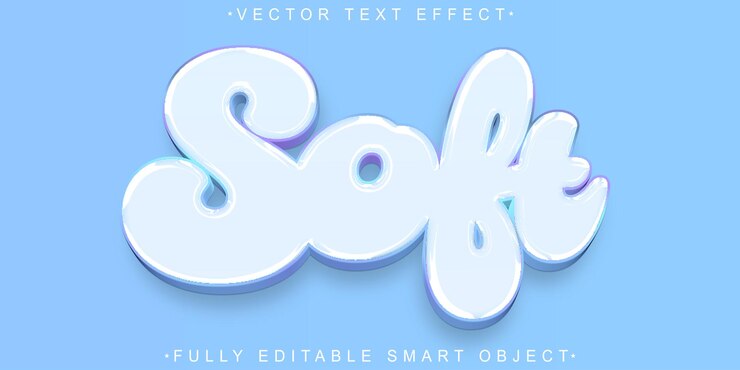 Vector efecto de texto de objeto inteligente completamente editable de vector suave pastel
