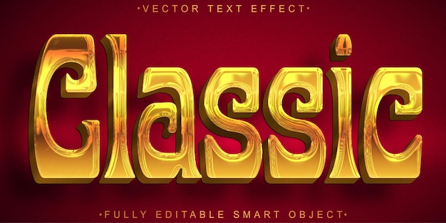 Efecto de texto de objeto inteligente totalmente editable de vector clásico desgastado