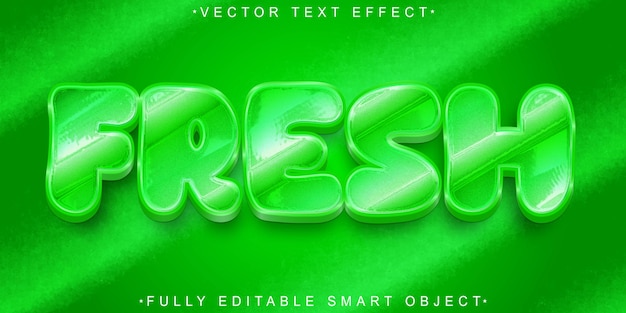 Efecto de texto de objeto inteligente totalmente editable de vector fresco de naturaleza verde