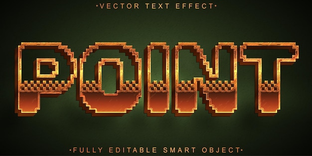 Efecto de texto de objeto inteligente totalmente editable de vector de puntos