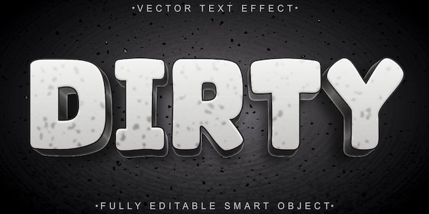 Vector efecto de texto de objeto inteligente totalmente editable de vector sucio