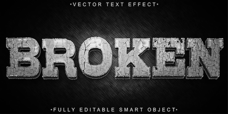 Vector efecto de texto de objeto inteligente totalmente editable