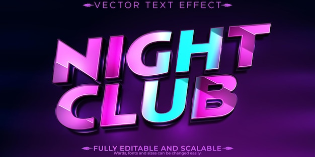 Efecto de texto de onda sintetizadora de música estilo de texto retro y neón editable