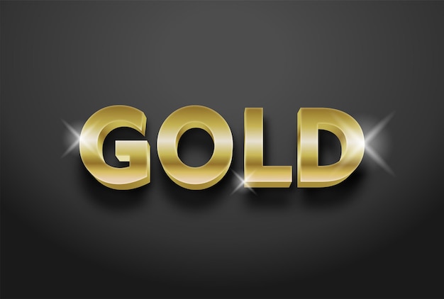 Efecto de texto de oro 3D editable