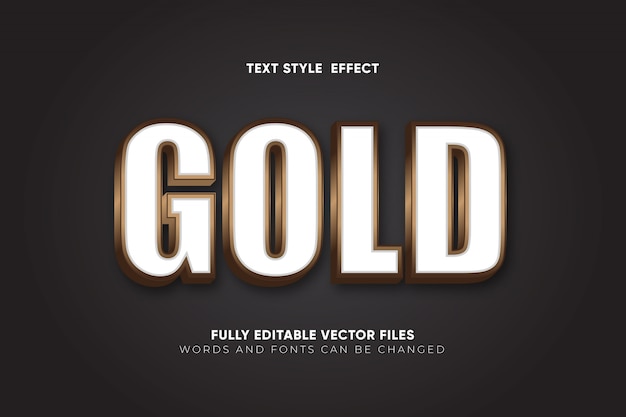Efecto de texto de oro editable