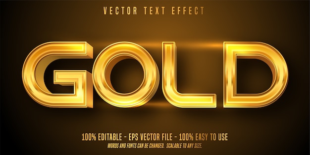 Efecto de texto de oro editable